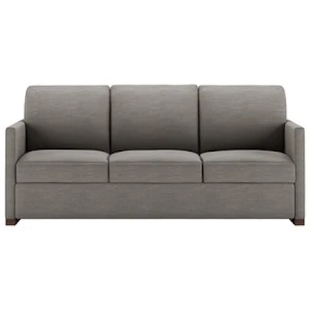 Contemporary King Comfort Sleeper Sofa with Exposed Wood Trim